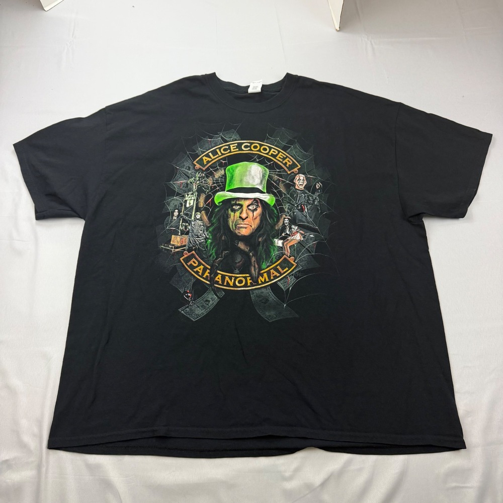 Gildan Alice Cooper T-Shirt Mens 3XL Black Paranormal Evening 2018 Tour Graphic
